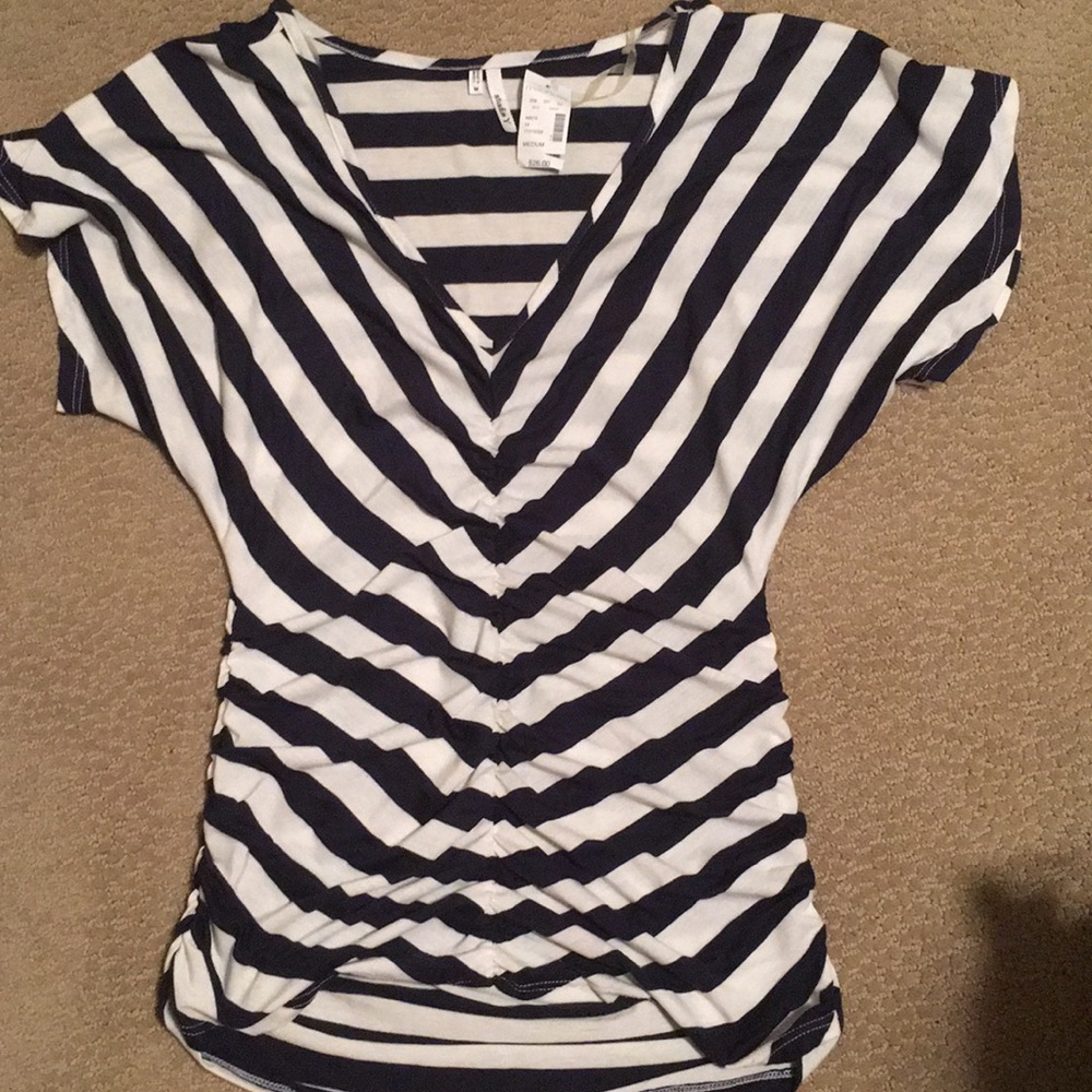 Navy & White Stripe Shirt - NWT